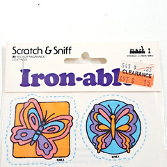 VTG 1983 Mark 1 Scratch N’ Sniff Butterfly Iron-Ables Patch Purple Orange Pink