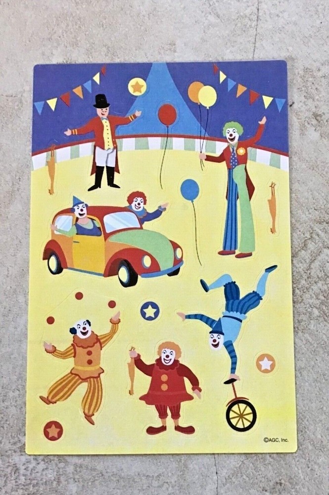 VINTAGE STICKETY DOO DA CIRCUS STICKERS CLOWNS *