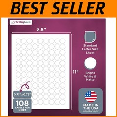 Inventory Labels – 0.75″ Round – 27000 Stickers – 250 Sheets