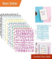 12 Sheets Alphabet Stickers, 912 Total, Multicolor, Vinyl, Waterproof, Custom…