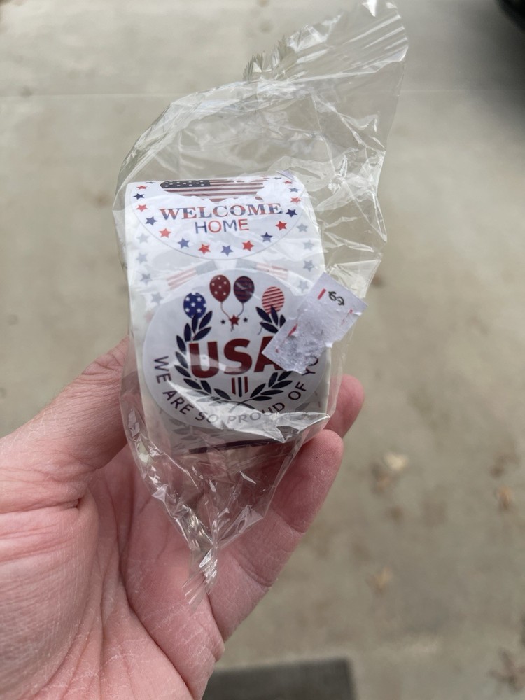 500 Pcs American Flag Sticker Roll Flag Welcome Home Troops Stickers Round 2 Ct