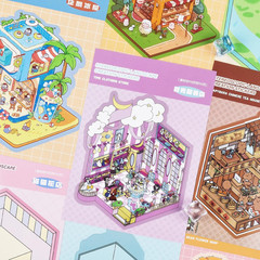 20 Sets DIY 3D Sticker Scene Collection Book DIY 3D House Stickers Make