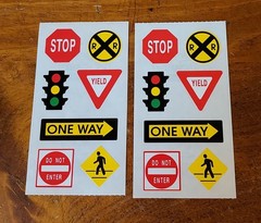 Frances Meyer Sticker Set of Two ~ Road Signs. (4.5 x 2.5 inch)