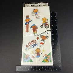 MAMBI Patriotic Kids Stickers SP-125 Texture 4th of July Incomplete