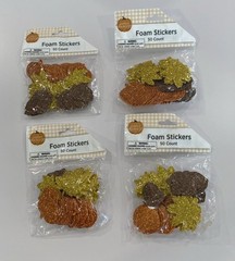 Perfect Harvest Fall Foam Stickers Crafts Leaves Pumpkin Glitter (4) 50 ct Packs