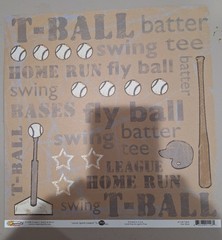 T-Ball, Softball…Batter Up scrapbook paper 12×12 sheets-4 Printed-1 Letters