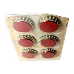 Li’l Davis Designs Red Bottle Caps 6pk Y2K Scrapbooking Craft Accents LTT-3014