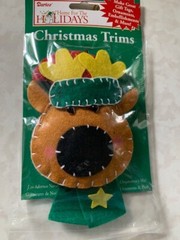 DARICE 3D FELT CHRISTMAS TRIM ORNAMENT FELT CHRISTMAS REINDEER ORNAMENT DEER