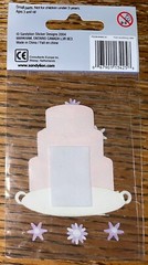 Essentials Pink Cake W/ Hearts & Purple White Flowers Wedding Scrapbook Stickers