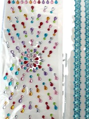 Assorted Gemstone Jewel & 3D Bubble Dot Stickers Borders Hearts Dots Candy Corn