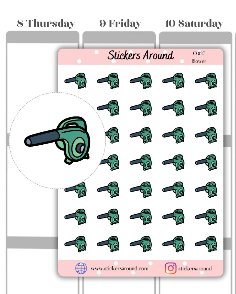 Leaf Blower Icon Planner Sticker, Chores Sticker, Calendar & Journal Stickers