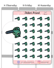 Leaf Blower Icon Planner Sticker, Chores Sticker, Calendar & Journal Stickers