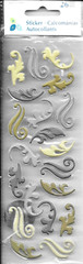 Swirls Flourish Accents Brown Silver Gray Tan Momenta Epoxy Stickers
