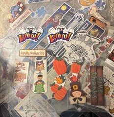 Large Scrapbooking Sticker Ephemera Lot School Baby Holiday Plus Binder Sleeves
