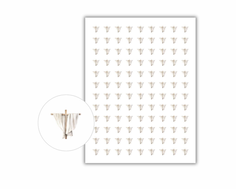 Church Cross Planner Journal Stickers, Round