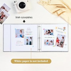 12×12 DIY Scrapbook Photo Album Linen Cover 3-Ring Binder 40 Sleeves White