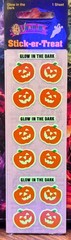 Sealed VTG SandyLion Glow In The Dark Stick-er-Treat Pumpkin Stickers ~ 1 Sheet