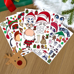 36 Pcs Christmas Make-A-Face Sticker Sheets Make Your Own Xmas Characters Mix an