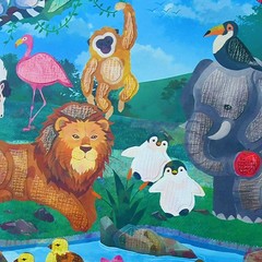Sticker Art Kit Busy Zoo Animal Illustration Handwork Design Japanese Manual