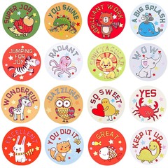 1000 PCS Cartoon Animal Stickers for Kids,Reward Stickers for Kid Teacher Cla…