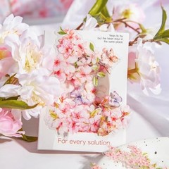 180 Pcs Pink Garden Flower Stickers – Waterproof Cherry, Peony, Tulip for Journa