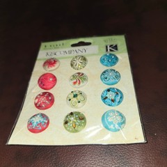 K&Company Scrapbooking Embellishments Lot 8 Packs Brads Metal Art Charms
