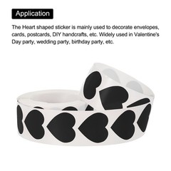 Heart Shaped Sticker 1″ Self-Adhesive Love Label Black 1000 Pcs
