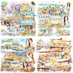 PET Scrapbook Stickers Set, 120PCS Journaling Supplies with 6 Themes Book Wall O