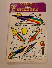 BJ Specialties Paper Airplanes Rainbow Rocket Vintage 80s Sticker Sheet 4.5″x6″