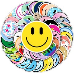 50PCS Smiling Stickers, Cute Water Bottle Stickers for Kids, for Teaching Reward