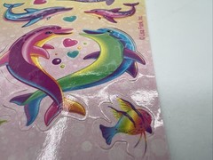 Vintage Lisa Frank Sticker Sheet NEW Unused S1251 Vibrant Retro Dolphin Surfer