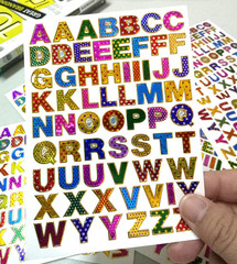 0.5 Inches A-Z Letter 10 Sheets Colorful Alphabet Letters Self-Adhesive Glitter