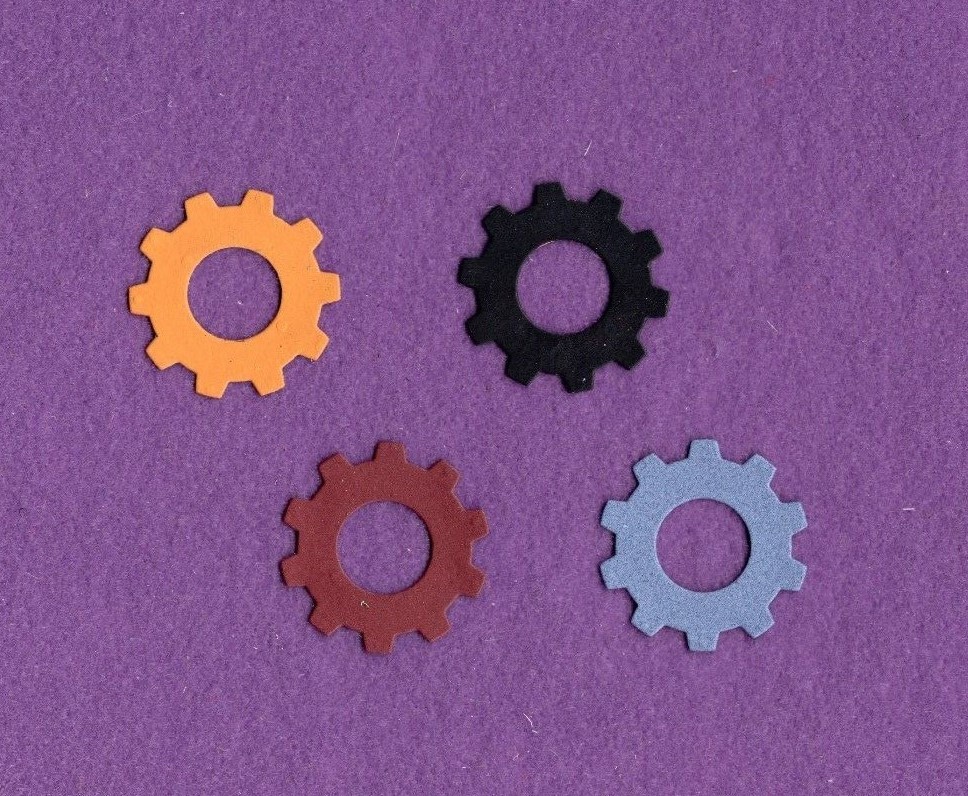GEARS # 3 machine clock die cuts scrapbook cards