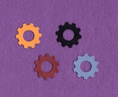 GEARS # 3 machine clock die cuts scrapbook cards