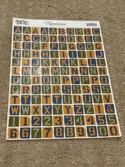 3 New rare vintage remimisce green orange and blue alphabet sticker sheets