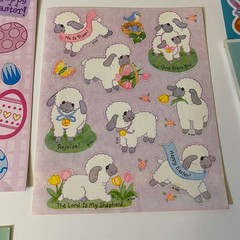 Vintage & Modern Easter Stickers Set Bunnies Chicks Lamb Hallmark AGC & More