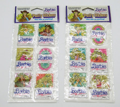 1990 Mattel Barbie Puffy Stickers NEW Sealed Package Lot of 2 Vintage