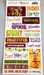 Reminisce 2011 Halloween Fright Night Clear Sticker Sheet Scrapbooking 5.5×11