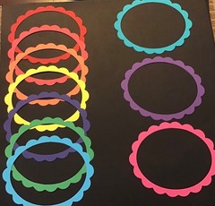 Scallop Oval Frame Die Cut Card Stock Embellishments 8 pcs 3-3/4” x 4-1/2”