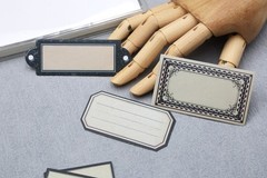 16pcs vintage label stickers | collage style frame label receipt themed white m