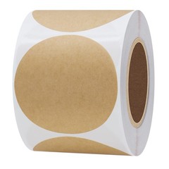 2″ Round Brown Kraft Paper Stickers Packaging Sealing Total 300 Labels Per Ro…