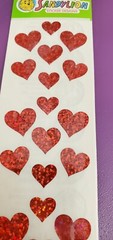 Sandylion Heart Stickers Red Sparkly Prismatic Glitter NIP VINTAGE stickers