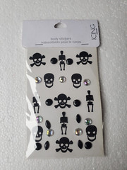 Claire’s Halloween Face Gem Stones Adhesive Sticker, Skull Face Costume Accessor