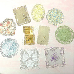 6pc Lace Collage Frames – Vintage Floral Ephemera for Scrapbook & Junk Journal