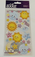 New Sticko TWINKLE TWINKLE Stickers FREE SHIP EK Success SUN MOON STARS