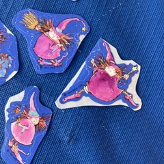 80s Stickers Vintage Hallmark Halloween Witches, Dragons Scratch Sniff Grape!!