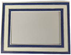 BLUE/WHITE BORDER Die-Cut “Frame Ups”(5”x6-1/2”)MME •Lines•Nautical•Stripes•