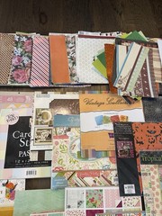 1 POUND Curated Scrapbooking Paper Lot 12×12 Mixed Design Themes Junk Journaling