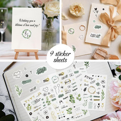 Wedding Stickers for Scrapbook | 9 Sheets Wedding Scrapbook Stickers | 241 Water