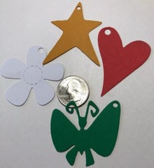 SHAPE TAG Die-Cuts(8pc)Christmas •Flower•Butterfly•Hearts•Stars•Gifts•Labeling